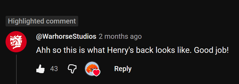 Still one of my favourite comments on anything I've made